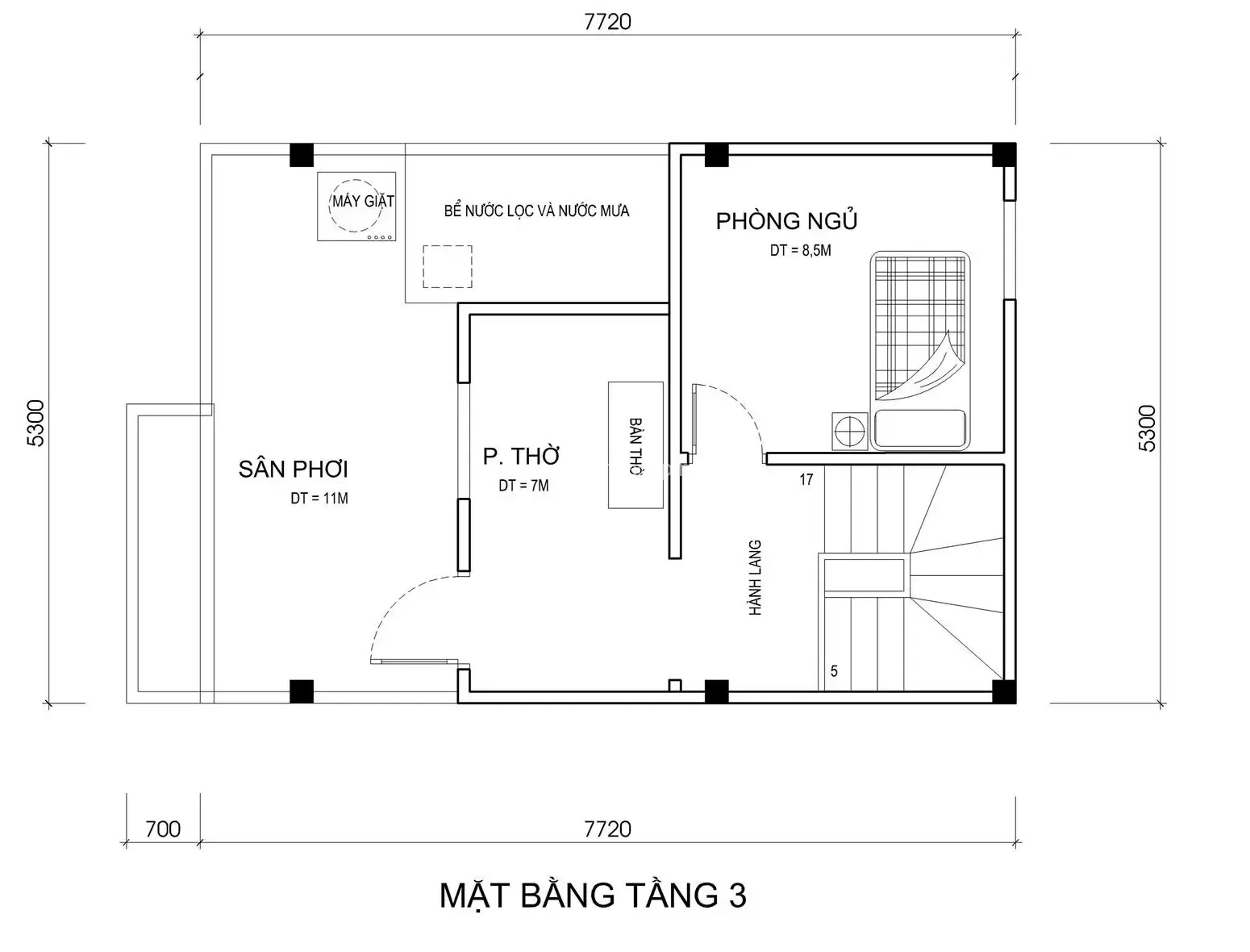 Hé lộ 3 mẫu thiết kế nhà 3 tầng 5x8m hiện đại tiện nghi