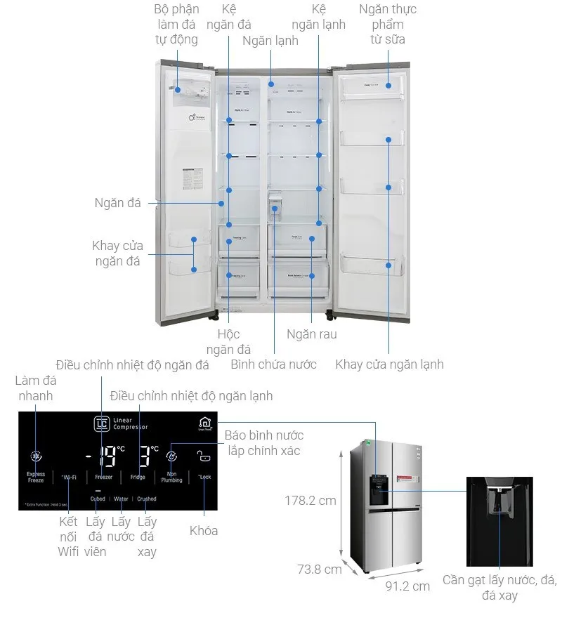 Kích thước tủ lạnh thông dụng nên biết trước khi mua