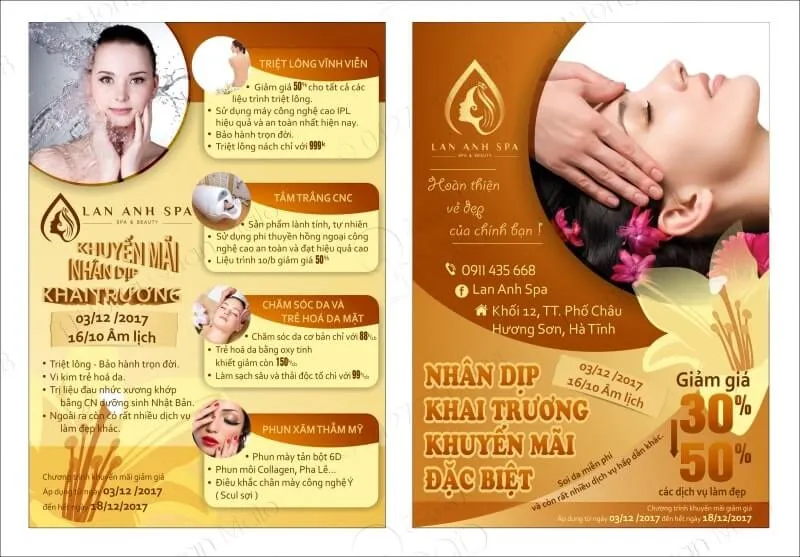 Kinh nghiệm thiết kế tờ rơi Spa thu hút khách hàng