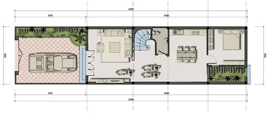 Mẫu Bản vẽ nhà 2 tầng 4×20 tối ưu hóa công năng nhất hiện nay