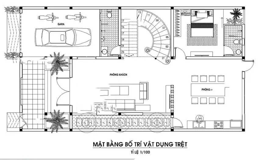 Mẫu biệt thự 3 tầng có gara ấn tượng tại Hoa Bằng – Cầu Giấy