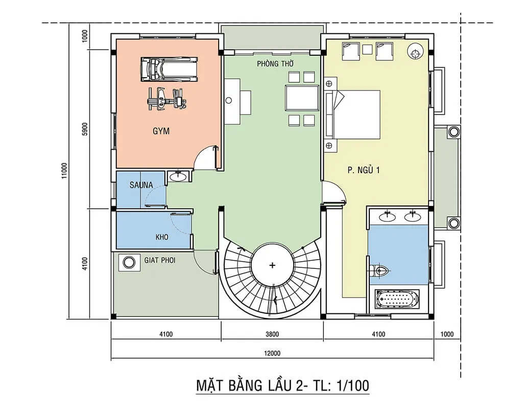 Mẫu biệt thự tân cổ điển 3 tầng 11x12m