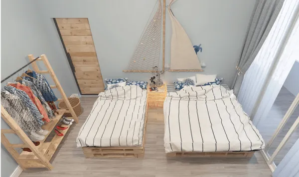 Mẫu giường pallet đẹp phong cách vintage lãng mạn