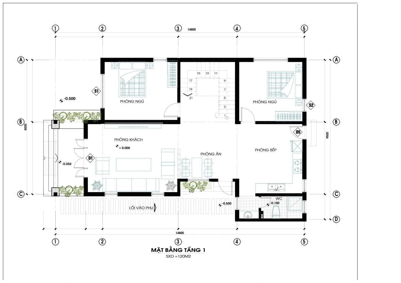 Mẫu nhà 2 tầng 120m2 mái thái bề thế phù hợp cho cả thành thị và nông thôn