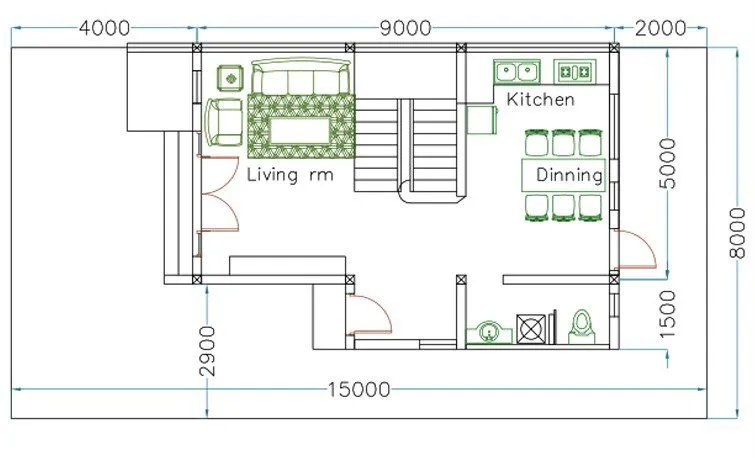 Mẫu nhà 2 tầng 6.5x9m 2 phòng ngủ đẹp, hiện đại và đơn giản