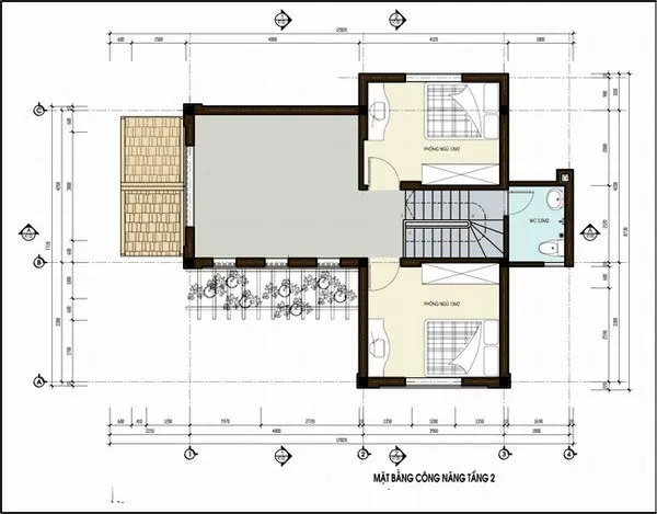 Mẫu nhà 2 tầng chữ L 4 phòng ngủ hiện đại giá rẻ