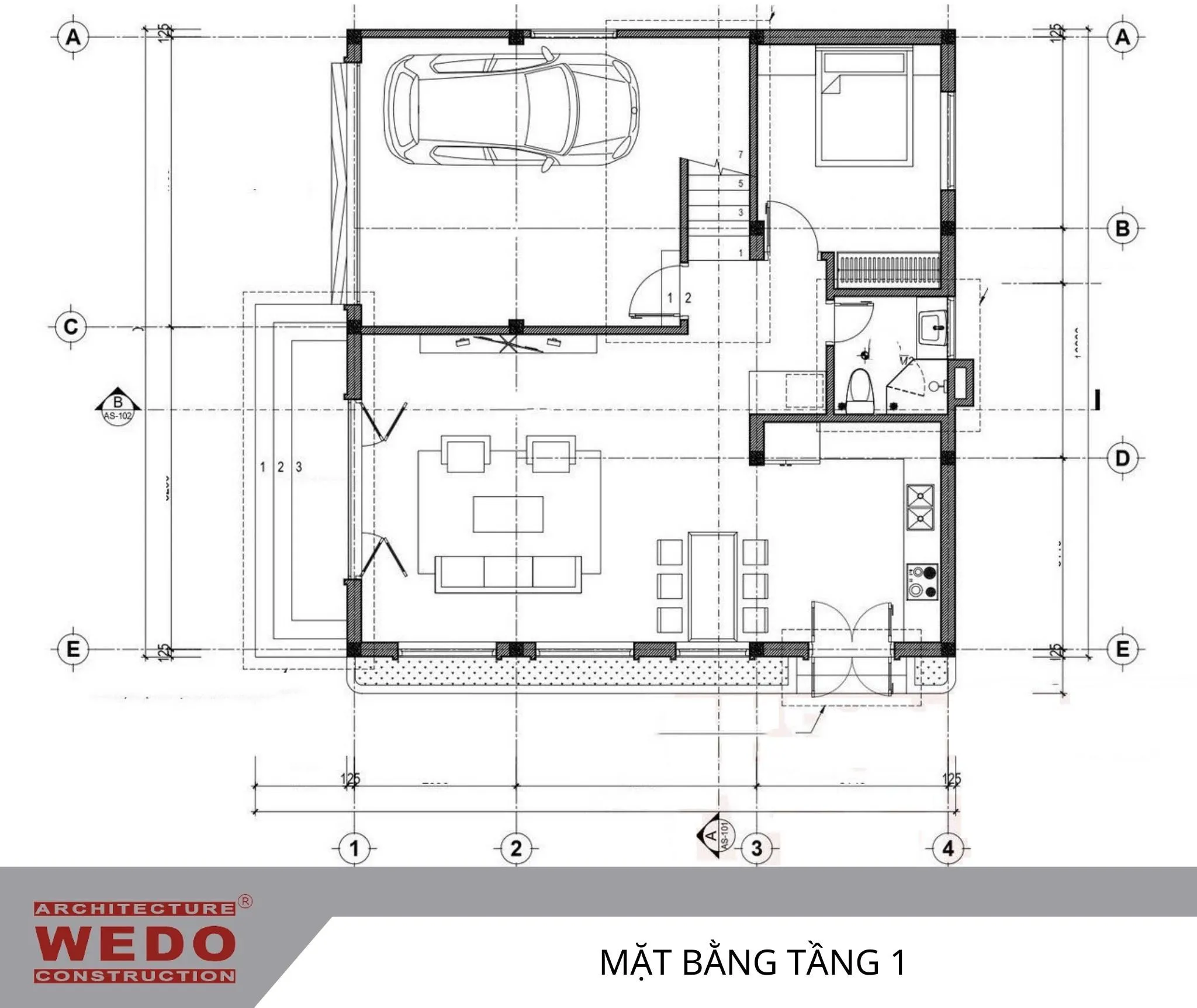 Mẫu nhà 2 tầng mái lệch hiện đại 5 phòng ngủ ở Vụ Bản, Nam Định