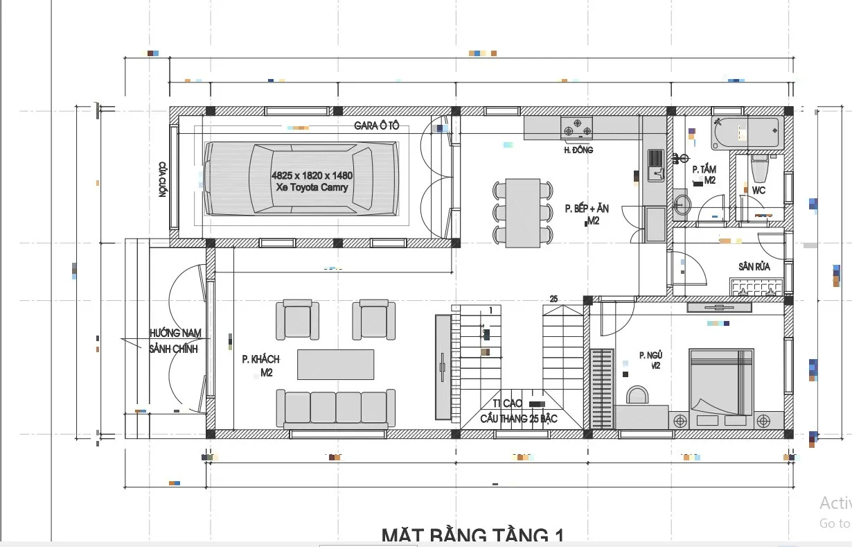 Mẫu nhà 2 tầng mái thái có gara ô tô sang trọng hiện đại