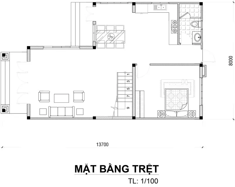 Mẫu nhà 2 tầng nông thôn giá rẻ 4 phòng ngủ