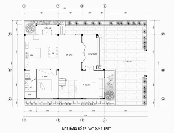 Mẫu nhà biệt thự 2 tầng tân cổ điển mini 4 phòng ngủ 1 phòng thờ