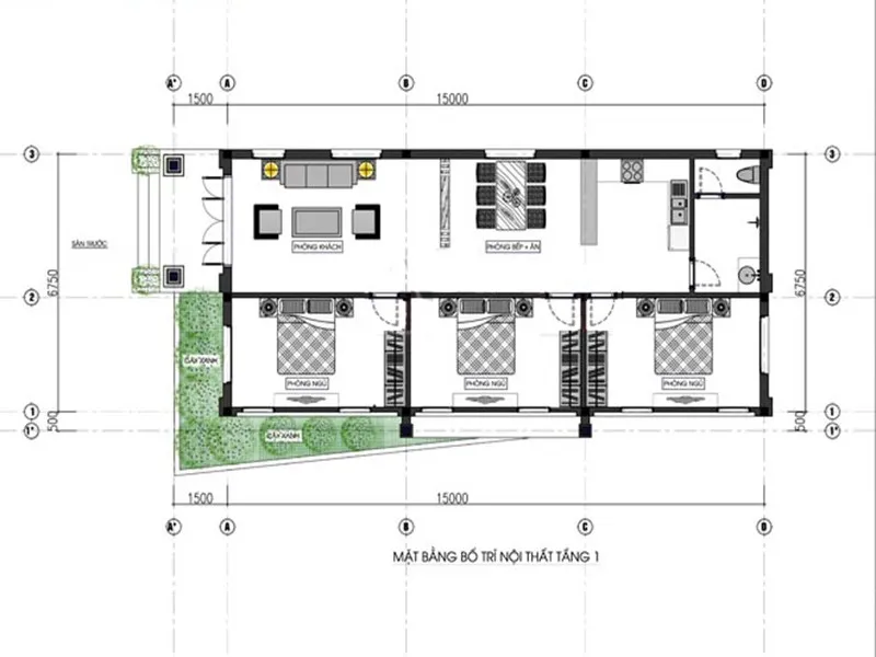 Mẫu nhà cấp 4 100m2 3 phòng ngủ mái thái nông thôn giá rẻ