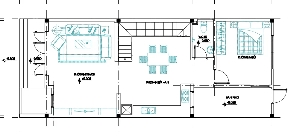 Mẫu nhà cấp 4 có gác lửng 4×10 hiện đại tại Kim Bôi – Hoà Bình