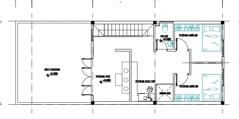 Mẫu nhà cấp 4 có gác lửng 4×10 hiện đại tại Kim Bôi – Hoà Bình