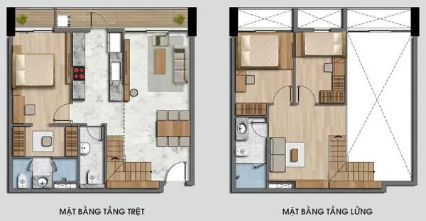 Mẫu nhà cấp 4 có gác lửng hiện đại 60m2 3 phòng ngủ