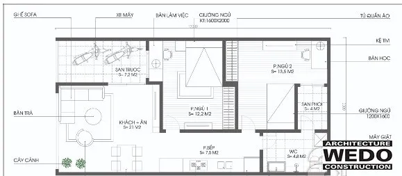 Mẫu nhà ống 1 tầng đơn giản giá rẻ tại Bắc Giang