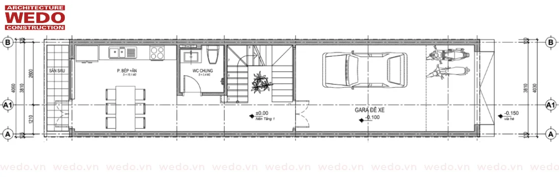 Mẫu nhà ống 3 tầng 1 tum hiện đại của anh Ngọc ở Long Biên – WEDO