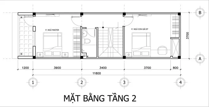 Mẫu nhà ống 3 tầng mặt tiền đẹp với thiết kế gạch thông gió