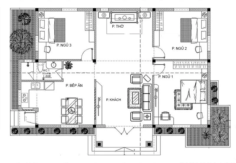 Mẫu nhà vườn cấp 4 hiện đại