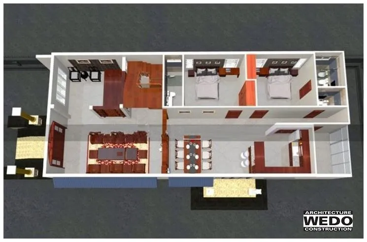 Mẫu thiết kế biệt thự 1 tầng mái thái có gác lửng tại Hải Phòng