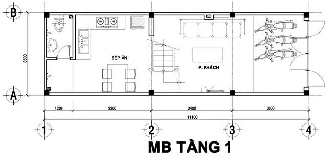 Mẫu thiết kế nhà 2 tầng 6x11m