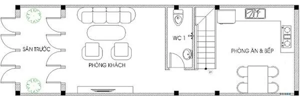 Mẫu thiết kế nhà 3 tầng 5x14m 3 phòng ngủ tại Vĩnh Yên