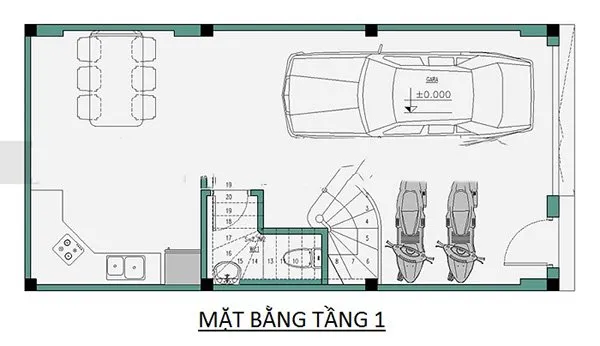 Mẫu thiết kế nhà 4 tầng 5x10m 3 phòng ngủ 1 phòng thờ