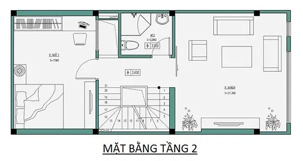 Mẫu thiết kế nhà 4 tầng 5x10m 3 phòng ngủ 1 phòng thờ