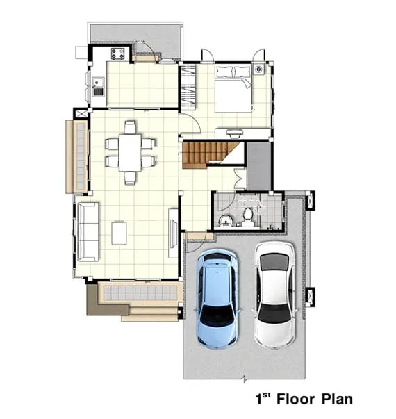 Mẫu thiết kế nhà 6x10m 2 tầng