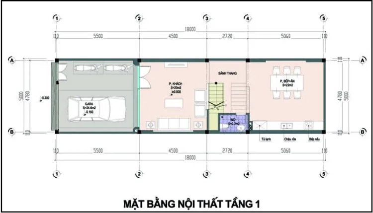 Mẫu thiết kế nhà ống 3 tầng 5x18m 4 phòng ngủ hiện đại