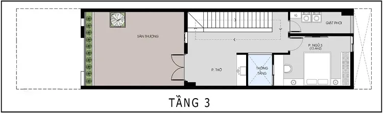 Mẫu thiết kế nhà ống 3 tầng 5×19 – nơi xây đắp tổ ấm an yên