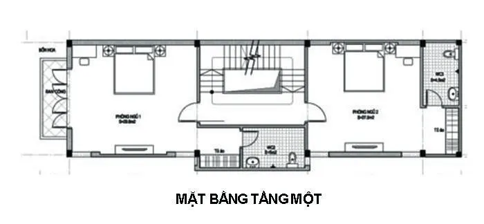 Mẫu thiết kế nhà ống 3 tầng 5x20m 900 triệu tại Trung Kính