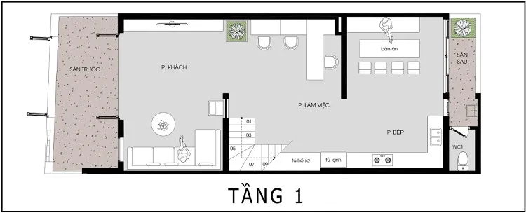 Mẫu thiết kế nhà phố 6x10m 3 tầng cho vợ chồng trẻ