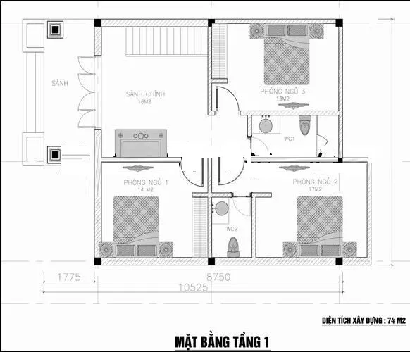 Mê đắm 5 mẫu nhà cấp 4 mái thái 8x8m đẹp đáng tham khảo