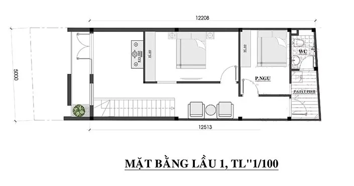 Ngây ngất trước 5 thiết kế nhà 2 tầng 60m2 5x12m đẹp và tiết kiệm chi phí