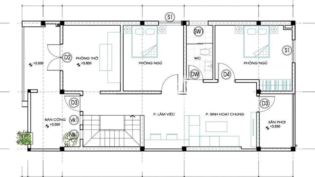 Nhà 2 tầng 3 phòng ngủ 60m2: Mái ấm lý tưởng cho gia đình bạn