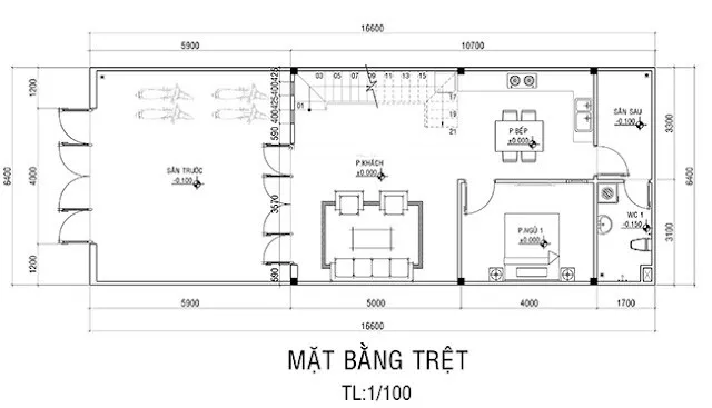 Sưu tầm bản vẽ thiết kế nhà 2 tầng 6x10m bố trí khoa học và tiện nghi