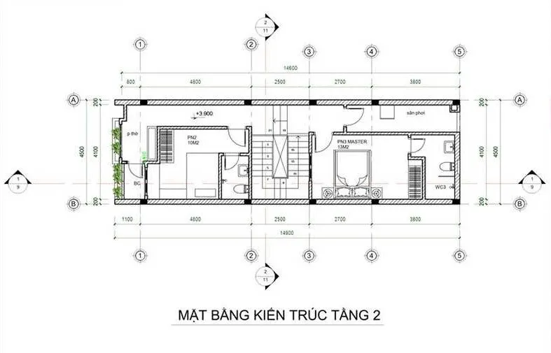 Tham khảo 3 mẫu nhà 2 tầng 3 phòng ngủ 5x15m đẹp đáng xây hiện nay