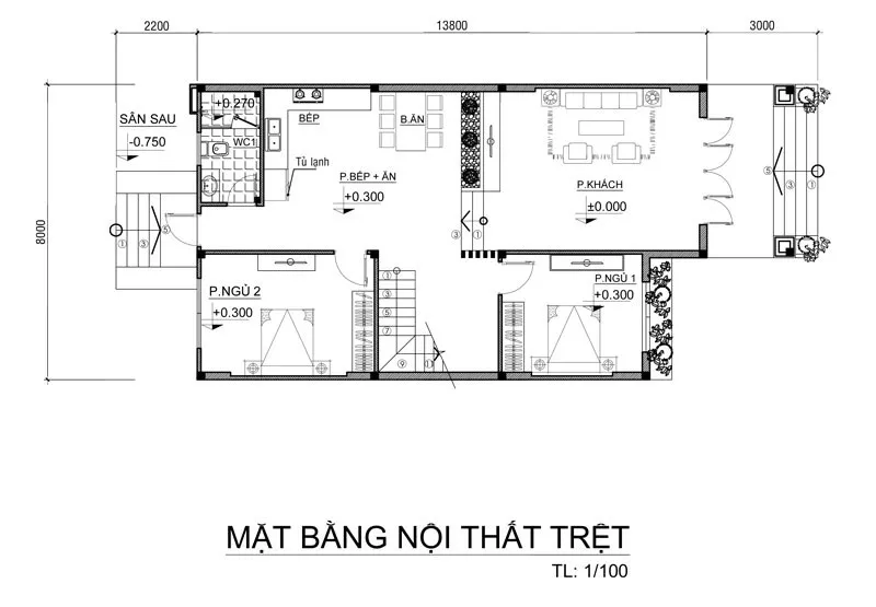 Tham khảo 5 mẫu nhà ống 2 tầng 5 phòng ngủ cho nhà đông thành viên