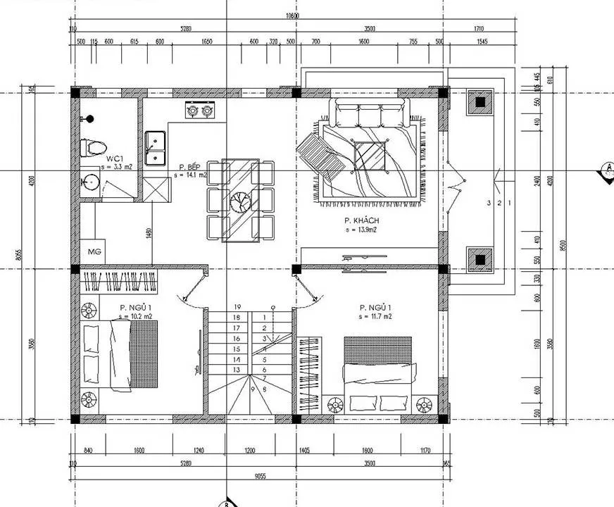 Tham khảo 6 mẫu nhà 2 tầng 4 phòng ngủ giá rẻ thiết kế đẹp có bản vẽ