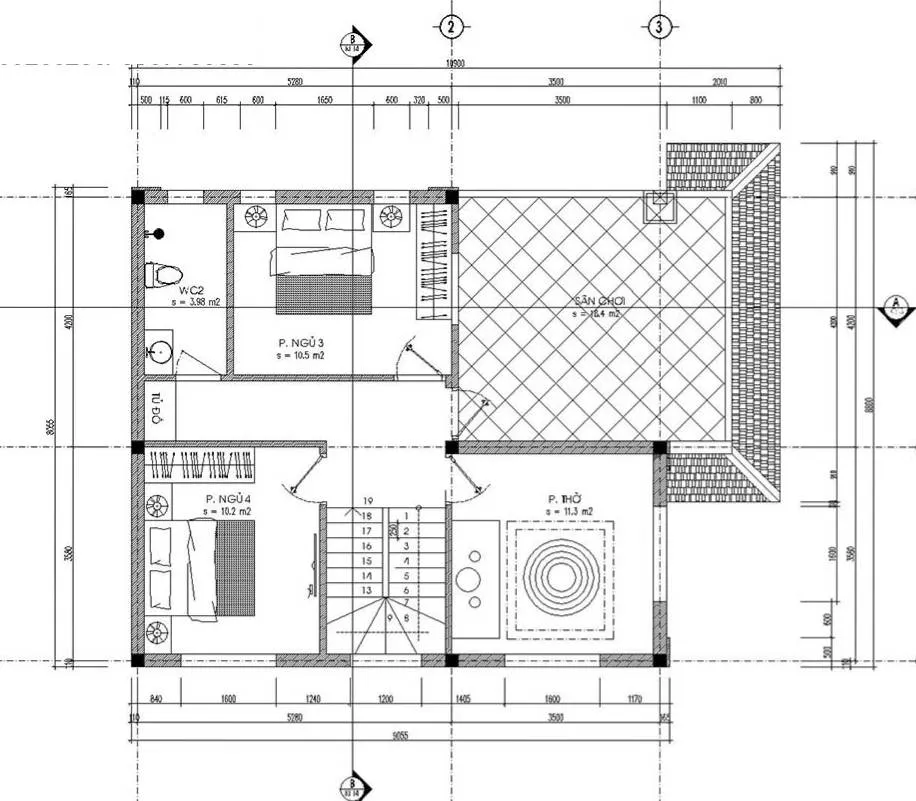 Tham khảo 6 mẫu nhà 2 tầng 4 phòng ngủ giá rẻ thiết kế đẹp có bản vẽ