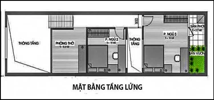 Tham khảo các mẫu nhà cấp 4 gác lửng 3 phòng ngủ 5×15 đẹp