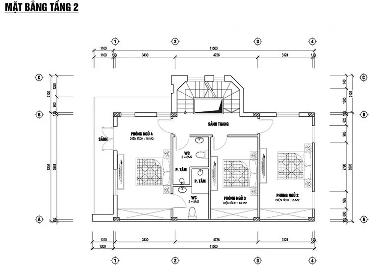 Thiết kế biệt thự mini 2 tầng 1 tum đẹp và khoa học