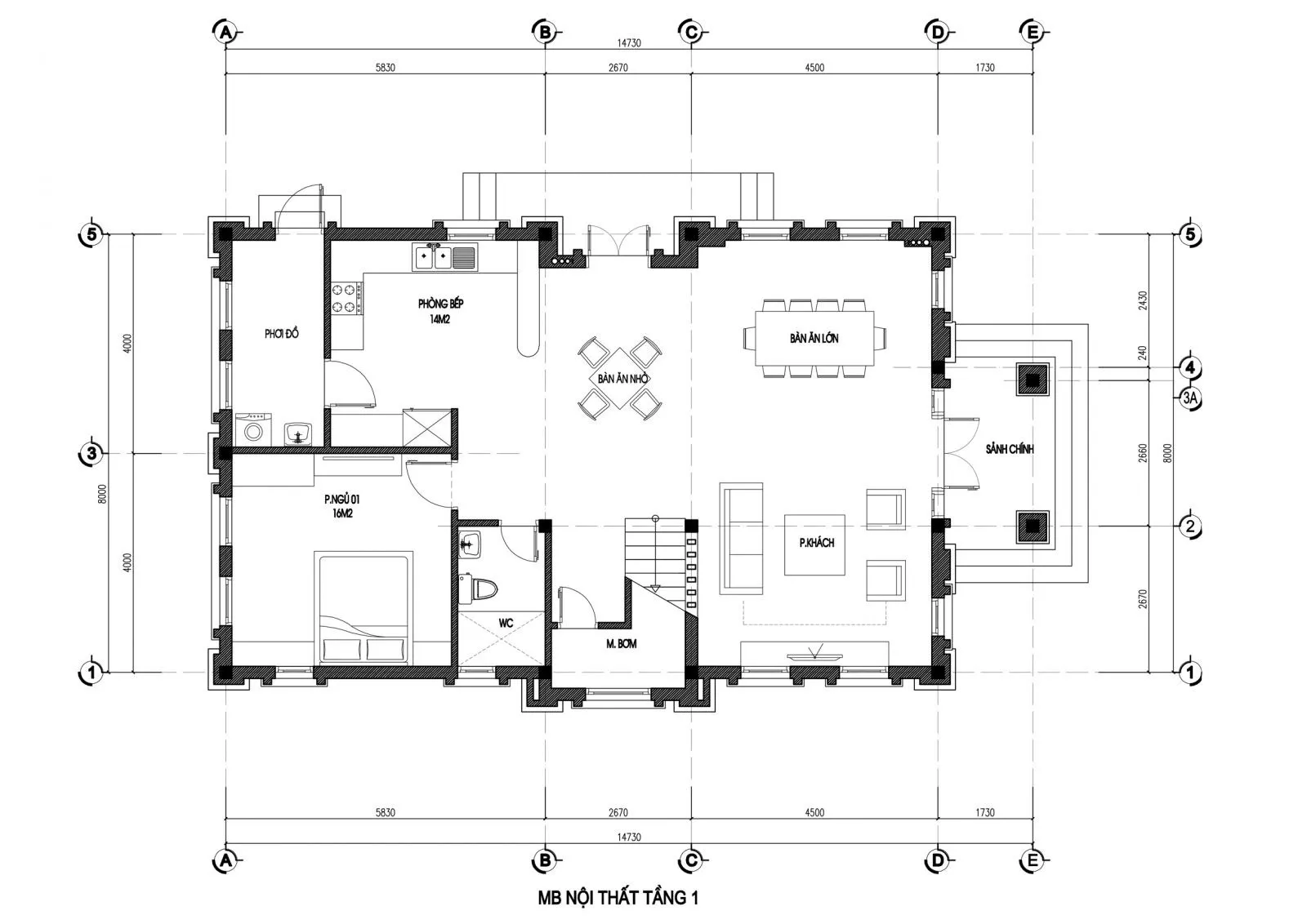 Thiết kế biệt thự mini 3 tầng tân cổ điển 120m2 tại Uông Bí