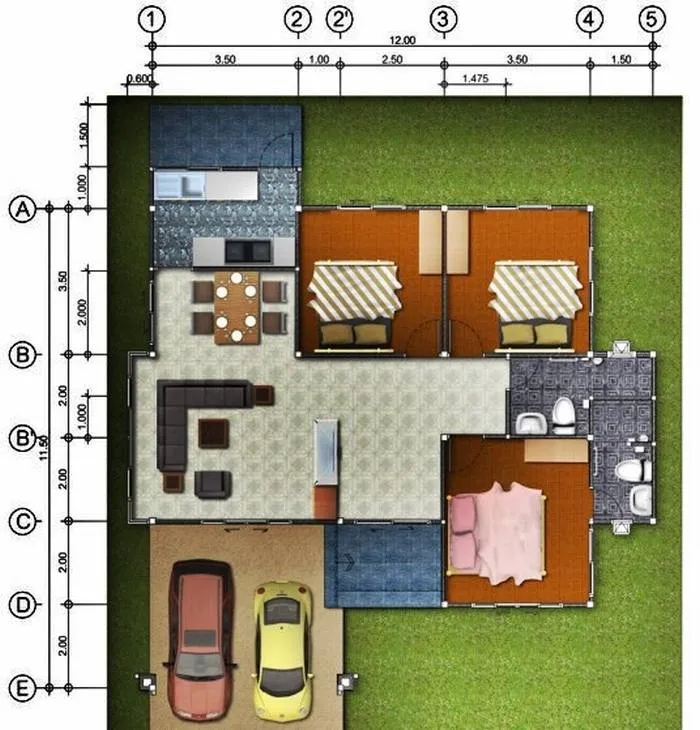 Thiết kế biệt thự mini cấp 4 có sân vườn hiện đại