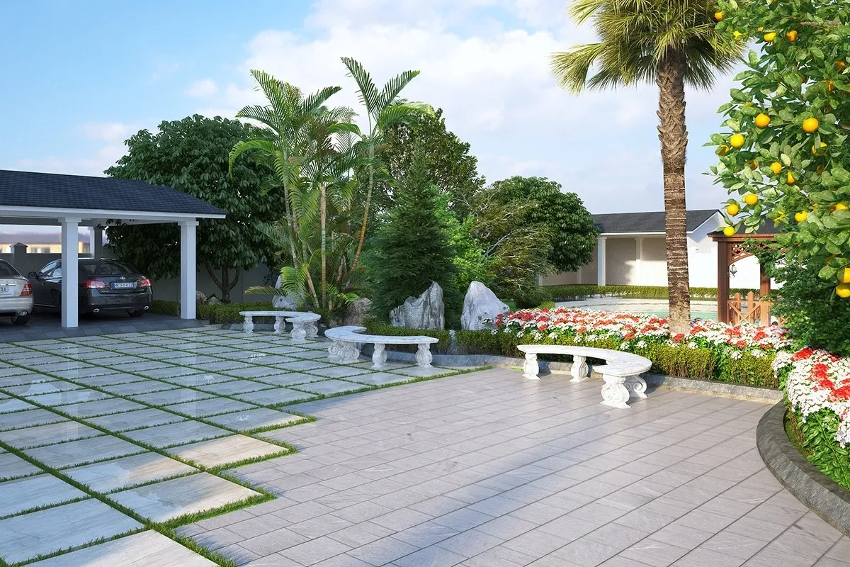 Thiết kế biệt thự mini sân vườn hiện đại tại Vĩnh Phúc