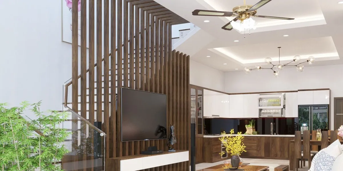 Thiết kế lam gỗ phòng khách – giải pháp thẩm mỹ hiện đại