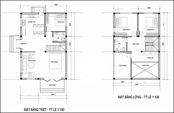 Thiết kế mẫu nhà cấp 4 gác lửng 5x14m tiết kiệm chi phí