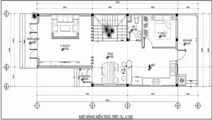 Thiết kế mẫu nhà phố 2 tầng 5×15 tại Vĩnh Phúc