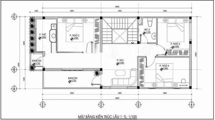 Thiết kế mẫu nhà phố 2 tầng 5×15 tại Vĩnh Phúc