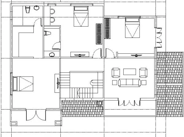 Thiết kế nhà 2 tầng mái thái 120m2 4 phòng ngủ ở nông thôn